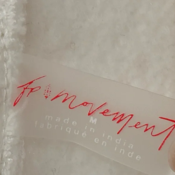 Like New Free People Movement sprint to Finish Logo Ivory Hoodie size M - Picture 6 of 6